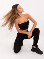 Czarne legginsy z wysokim stanem BASIC FEEL GOOD