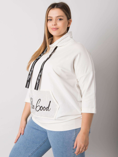 Ecru bluzka plus size z dżetami Crystal