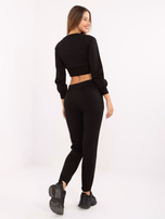 Czarny dwuczęściowy komplet z bawełny RUE PARIS 