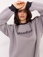 Hurt Jasnoszara bluza bez kaptura o kroju oversize