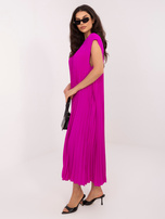 Ciemnofioletowa plisowana sukienka bez rękawów RUE PARIS 