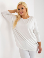 Hurtownia Ecru bluzka plus size basic z rękawem 3/4