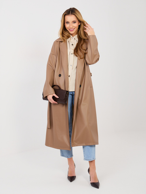 Beżowa damska koszula z dłuższym tyłem