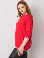 Czerwona bluzka plus size z bawełny Pearl