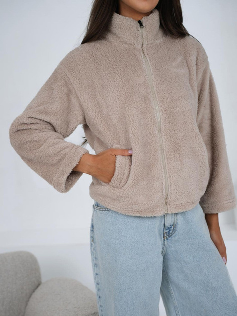 Jasnobeżowa bluza miś bez kaptura