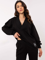 Hurt Czarny dresowy komplet basic w jednolitym kolorze