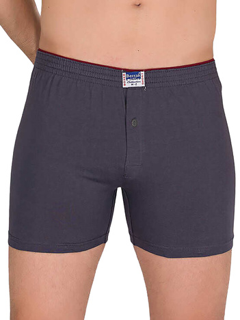 Grafitowe męskie bokserki z bawełny BERRAK