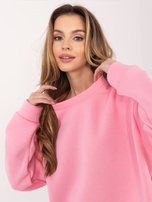 Pastelowa różowa bluza oversize bez kaptura RUE PARIS 