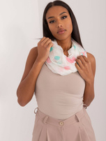 Hurtownia Ecru-zielony damski komin z printem