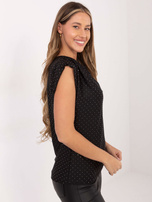 Czarna wizytowa bluzka z dżetami 