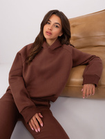 Hurt Ciemnobrązowy dresowy komplet basic ze spodniami