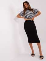 Hurt Czarny komplet casualowy ze spódnicą midi