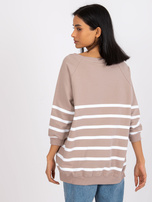 Ciemnobeżowo-biała bluza w paski Sydney RUE PARIS