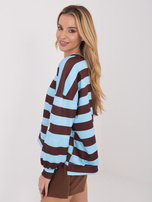 Jasnoniebieska damska bluza oversize w paski