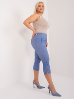 Hurt Niebieskie spodnie 3/4 plus size z kieszeniami