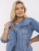 Niebieska jeansowa kurtka plus size o dopasowanym kroju