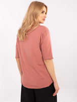 Hurt Brudnoróżowa casualowa bluzka z nadrukiem 