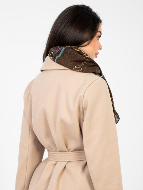 Brązowa damska chusta z nadrukiem