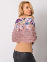 Brudnoróżowa chusta w kwiaty