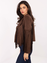 Brązowa zamszowa kurtka z aplikacjami