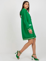 Hurtownia Zielona długa bluza rozpinana z napisami