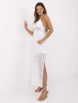 Biała maxi sukienka na ramiączkach 