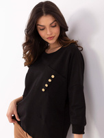Hurtownia Czarna asymetryczna bluzka oversize