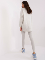 Hurt gray melange casual set with leggings.