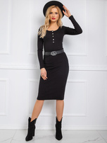 Czarna spódnica prążkowana Jammie RUE PARIS