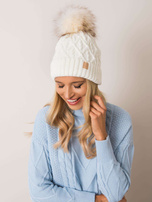 Ecru czapka z pomponem RUE PARIS