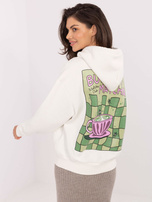 Biała bluza kangurka z nadrukiem Matcha SUBLEVEL 