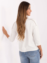 Ecru damska bluzka z rękawem 3/4