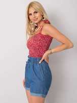 Czerwony top w kwiaty Thalia RUE PARIS