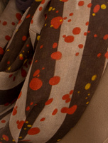 Hurtownia Beżowa damska chusta komin z printami 