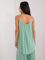 Hurt Pistacjowy rozkloszowany top z zakładkami OCH BELLA