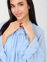 Jasnoniebieska koktajlowa sukienka z falbanami  RUE PARIS 