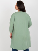 Hurt Pistacjowa asymetryczna tunika plus size z bawełny