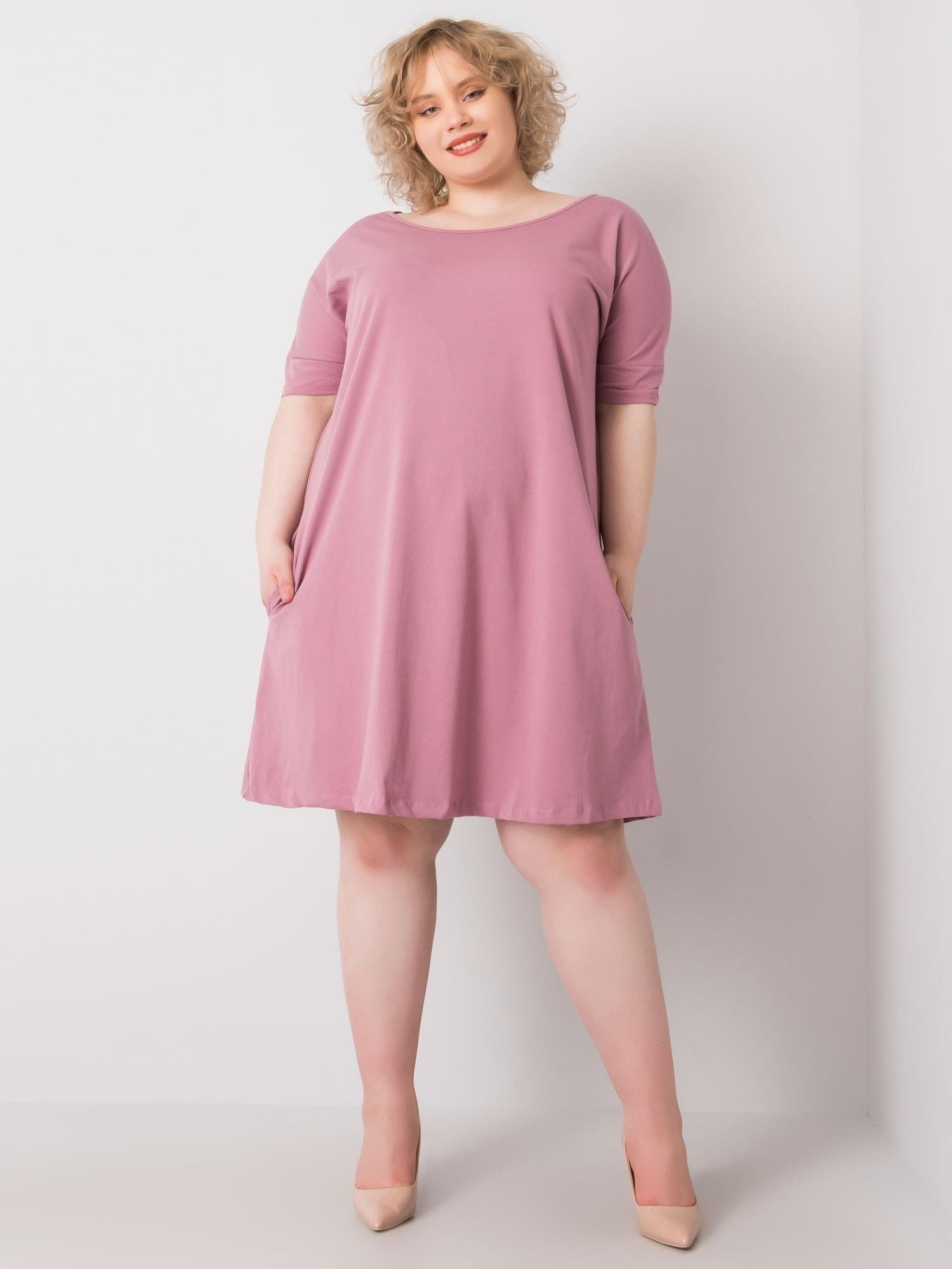 Schmutzigrosa Plus-Size Kleid Bellamy.