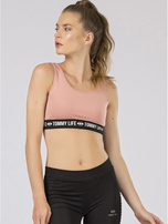 TOMMY LIFE Brudnoróżowy sportowy top