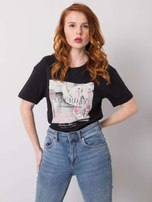 Czarny t-shirt z aplikacjami Sierra