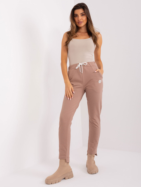 Hurt Ciemnobeżowe spodnie dresowe z troczkami