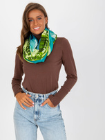 Hurt Turkusowa wzorzysta chusta bawełniana 