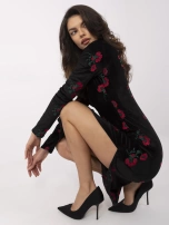 Hurt Czarna midi sukienka wieczorowa z rozcięciem