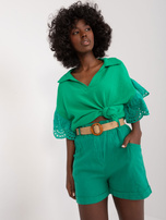 Hurt Zielone szorty damskie z podwijanymi nogawkami