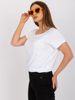 Biała bluzka basic z krótkim rękawem
