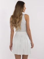 Srebrna dzianinowa spódnica z plisowaniem