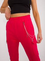 Hurt Czerwone dresowe spodnie cargo z łańcuszkiem