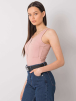 Brudnoróżowy top z kieszonkami Rosalind
