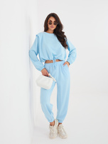 Pastelowy niebieski komplet z miękkiego materiału RUE PARIS 