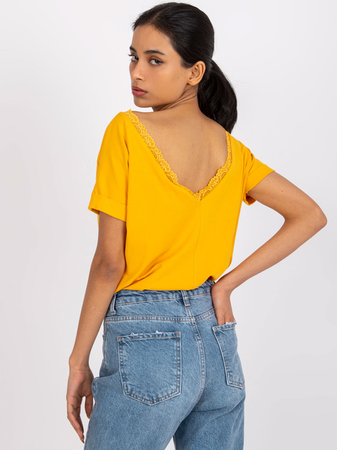 Jasnopomarańczowa bluzka z dekoltem na plecach Salma RUE PARIS